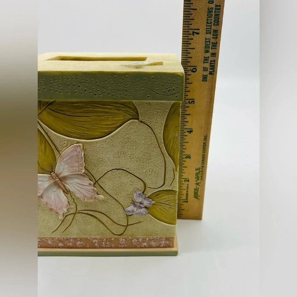 Charter Club hand painted tissue box with butterflies